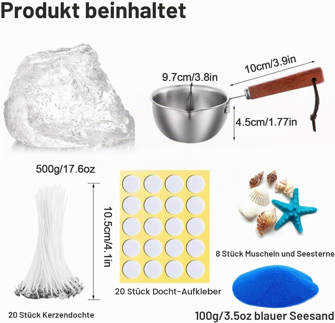 Kerzen Selber Machen Set,Gelees Wachs für Kerzenherstellung,Kerzen Giessen Set mit Wachsschmelztopf,