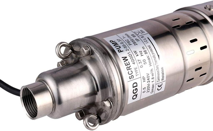 Tiefbrunnenpumpe 220V Tauchpumpe Edelstahl Tauchpumpe oder Hauswasserwerk und Garten (0.37KW 1.8m³/h