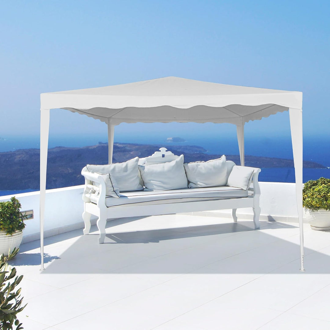 AKTIVE 62186 - Abnehmbarer Pavillon 300 x 300 x 250 cm, Weiss, Markisen für den Aussenbereich, Terra