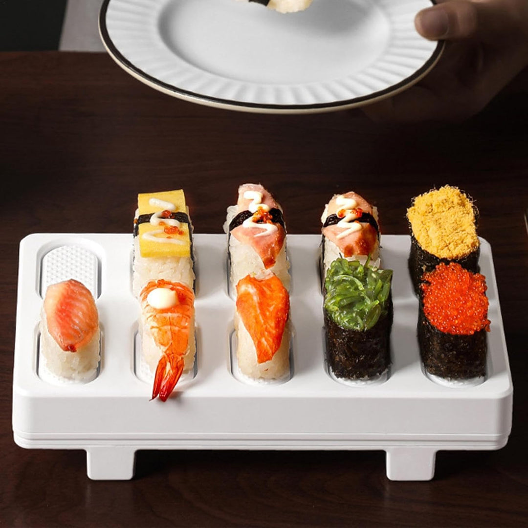 Sushi-Reisform, rechteckige Nigiri-Reiskugelform, 10-in-1 Mini-japanische Onigiri-Sushi-Form, rechte