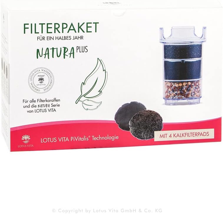 Lotus Vita Wasserfilter Halbjahres Ersatz Paket - 3x Filter 4x Kalkpad für ESPRIT, LOTUS, FAMILY, ON
