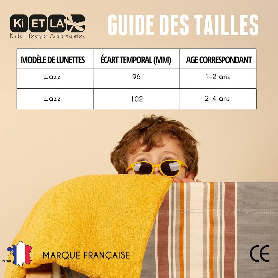 Ki ET LA Unisex Baby Babys, Modell Wazz (1-2 Jahre) Sonnenbrille, Senf Wayfarer, Einheitsgrösse