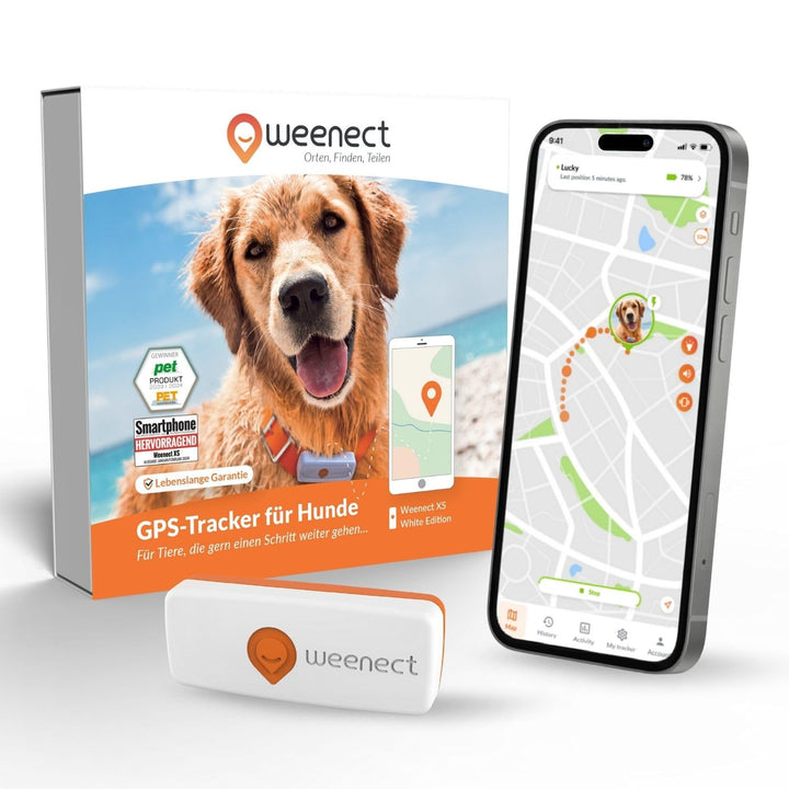 Weenect XS für Hunde - Mini GPS-Tracker für Hunde | GPS-Tracking in Echtzeit | Kleinstes Modell auf