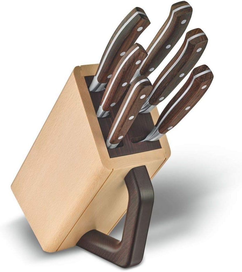 Victorinox Grand Maître Messerblock, Schlitzeinsatz, 6-teilig, Inkl. 6 Kochmesser, Messer-Aufbewahru