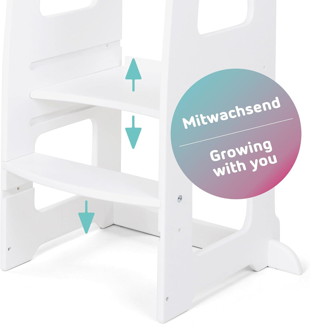 babybay Lernturm Littlefoot, maximale Kippsicherheit durch massives Buchenholz, Förderung der Motori