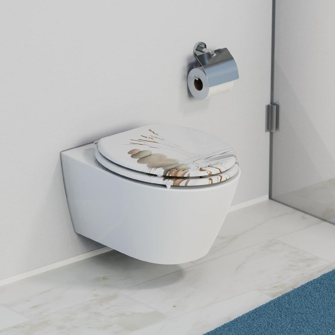 SCHÜTTE WC-Sitz BALANCE aus Holz ohne Absenkautomatik, Toilettensitz mit 175kg Belastbarkeit, Toilet