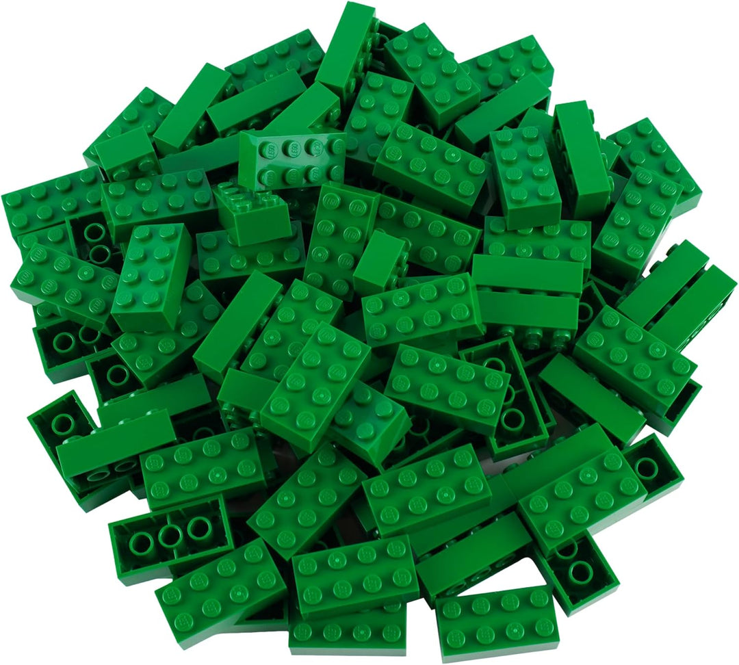 Lego® Steine Grün - 100 Stück 2x4 Bausteine - Lego® Classic Basic - Modellnummer 3001 - Ideal für Kr