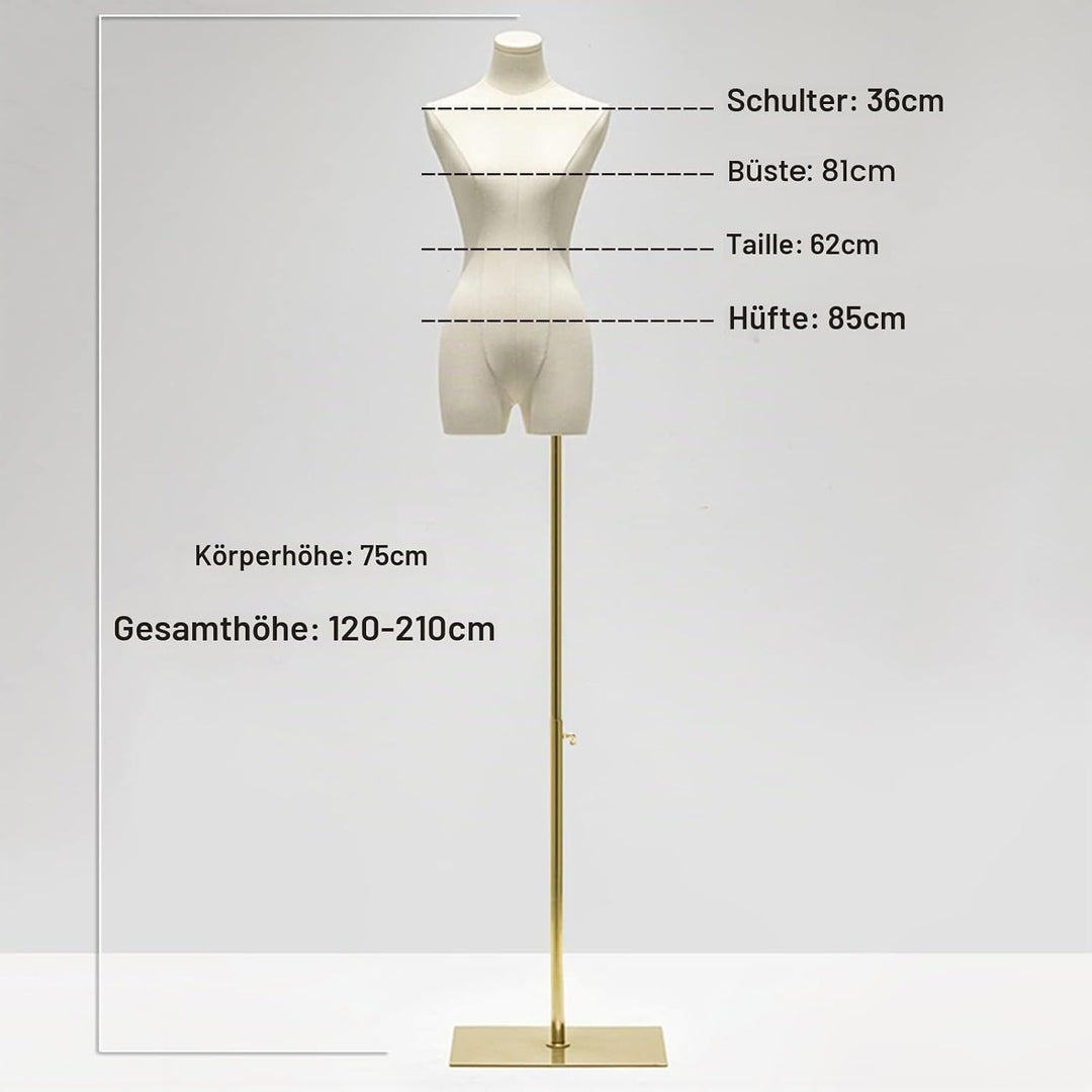 Schneiderpuppe Damenbüste Weiblich, Höhe Verstellbarer Schaufensterpuppe Körper, Mannequin mit Metal