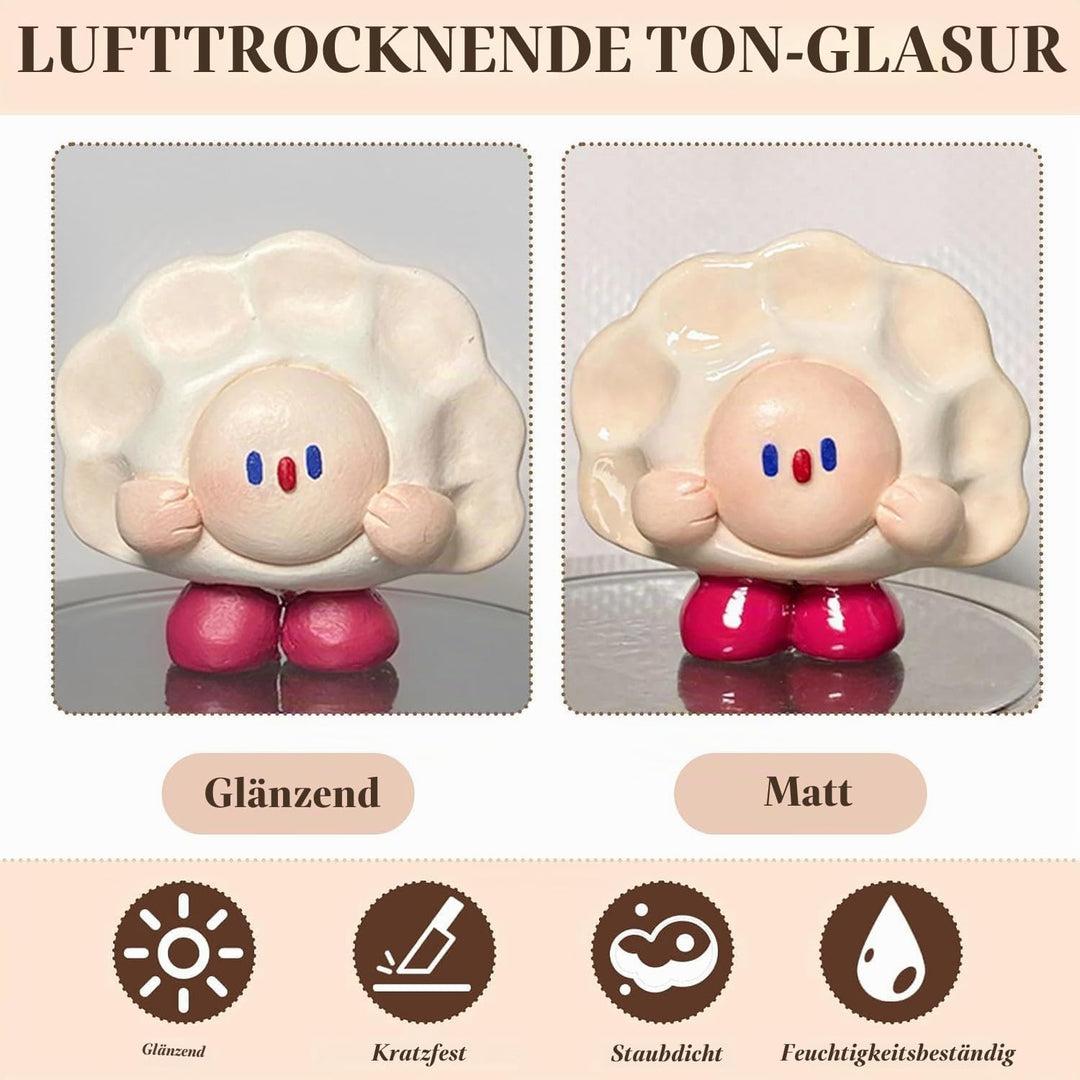 120ml Air Dry Clay Glaze - 30Pcs Tonglasur mit lufttrocknendem Ton Werkzeug Set, Modellierwerkzeug W