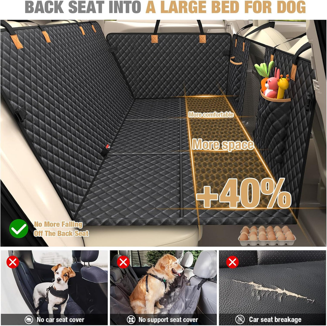 Lekeinchi Hundedecke Auto Rückbank - Auto Hundedecke Rücksitz mit Sechs Stabilen Hartholzplatten und