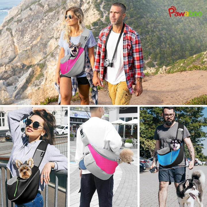Pawaboo Hundetragetasche, Verstellbare Tragetasche Hund, Haustier Umhängetasche Transporttasche für