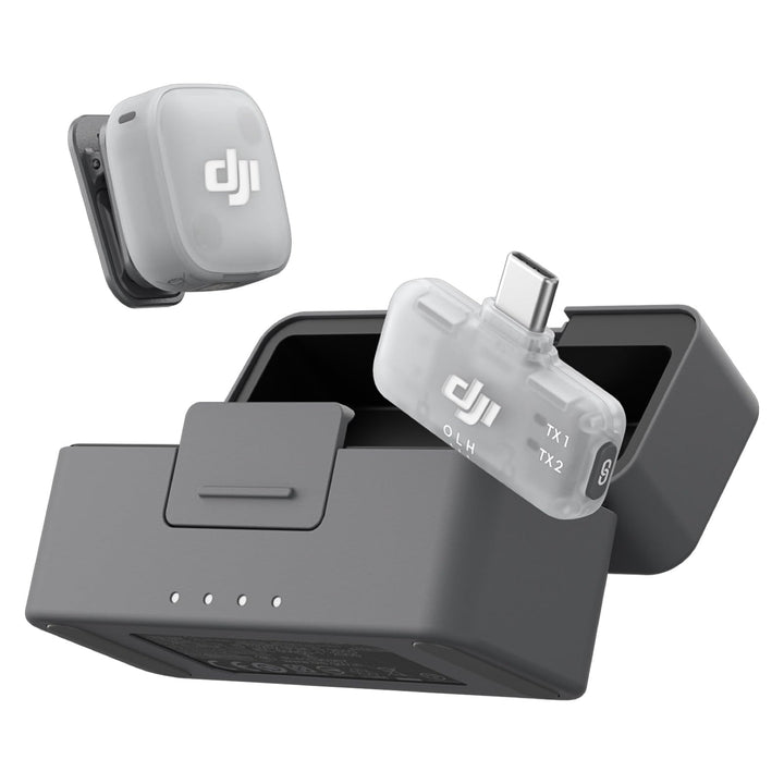 DJI Mic Mini 2 (1 TX+1 Mobile RX+Ladeschale), Ansteckmikrofon, kabelloses Lavalier-Mikrofon für iPho