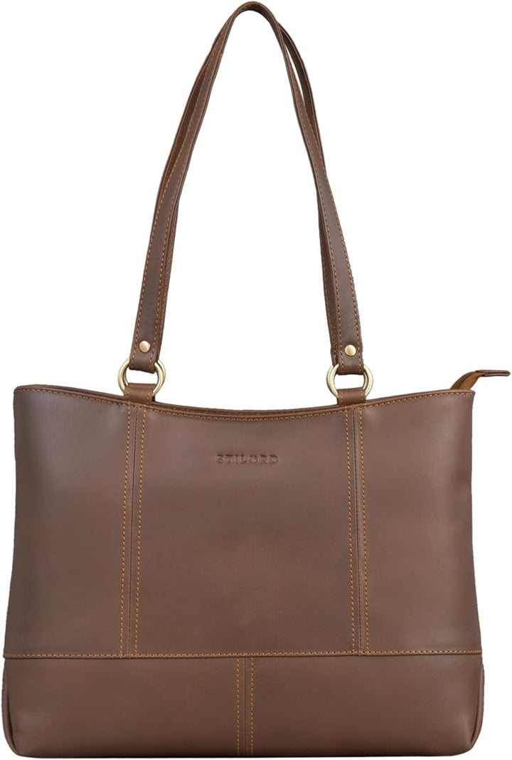 STILORD 'Delilah' Leder Shopper Damen Handtasche Umhängetasche Hobo Bag Retro Schultertasche Lederta