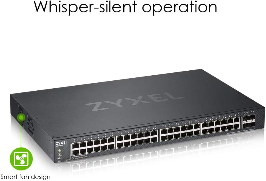Zyxel Gigabit Ethernet Smart-Managed Switch mit 48 Ports, vier 10G SFP+ Slots und Hybrid Cloud-Modus