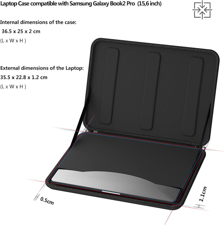 Smatree Hartschale Laptoptasche Kompatibel mit 15,6 Zoll ‎Samsung Galaxy Book2 Pro 360/ Book Pro/ASU