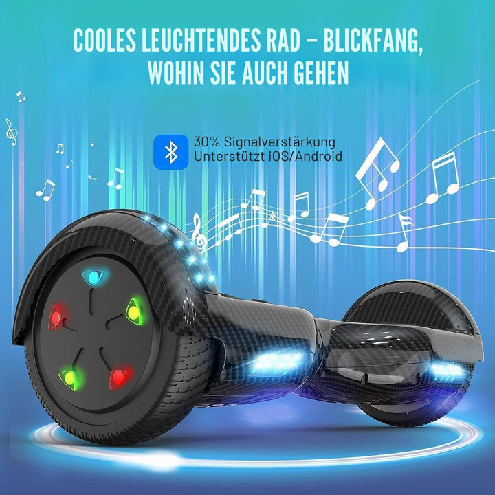 GeekMe Hoverboards 6.5”Zweimotoren 2-Rad-Hoverboards Hoverboards mit LED-Leuchten Bluetooth Color Sc