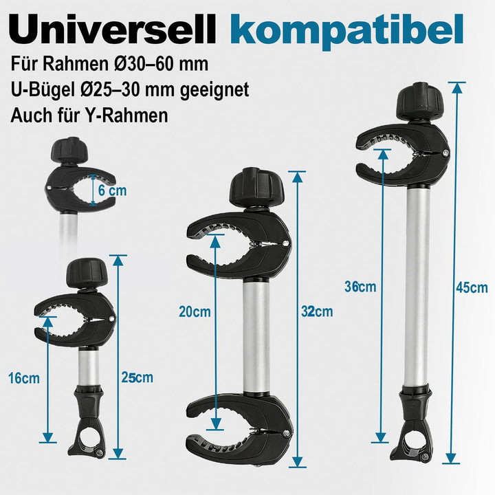 Rahmenhalter für Heck, Abschliessbare Rahmenhalterung für Fahrradträge für U-Bügelrohr (25cm+32cm+45