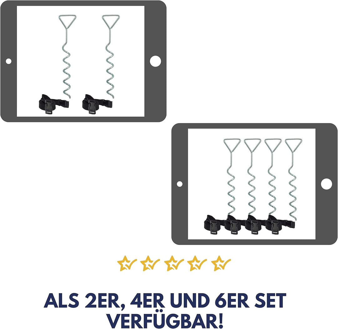 BEST SPORTING Erdanker für Trampoline 4 Erdanker + 4 Spanngurte, 4 Erdanker + 4 Spanngurte