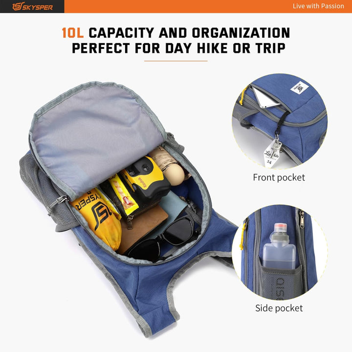SKYSPER 10L/15L/20L Faltbarer Rucksack Ultraleicht Tagesrucksack Wasserfest Daypack Reiserucksack Wa