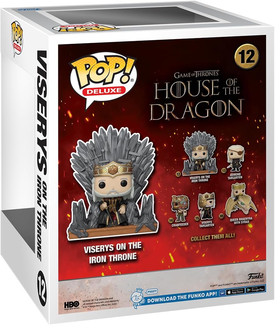 Funko POP! Deluxe: House of The Dragon - King Viserys Targaryen On Throne - Vinyl-Sammelfigur - Gesc