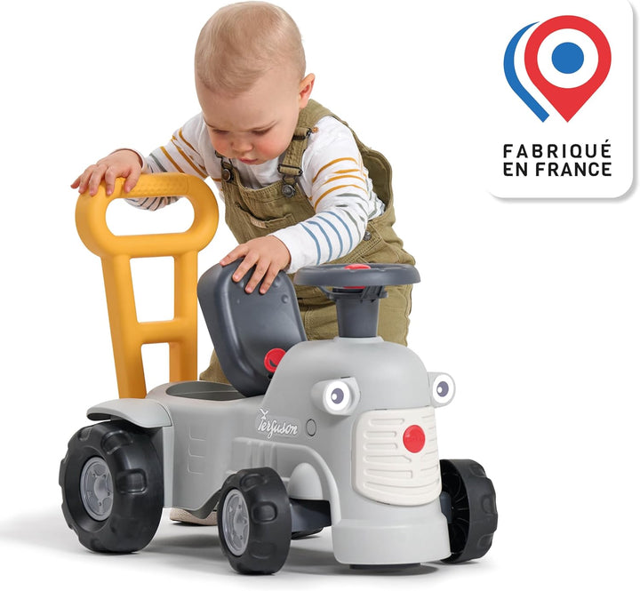 FALK - Traktor Ferguson grau mit ergonomischer Stange zur Gehhilfe – ab 12 Monaten – 90% recycelter