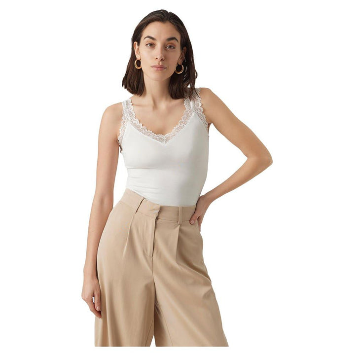 VERO MODA Damen Vmalia Mr Skinny Shape Jeans Ecru Noos Top L Ecru, L Ecru