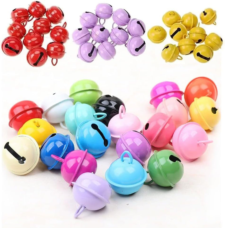 50 Stück Glöckchen zum Basteln 22mm Metallglöckchen Bunt Glocken Schellen mit Ösen Glöckchen Bastelg
