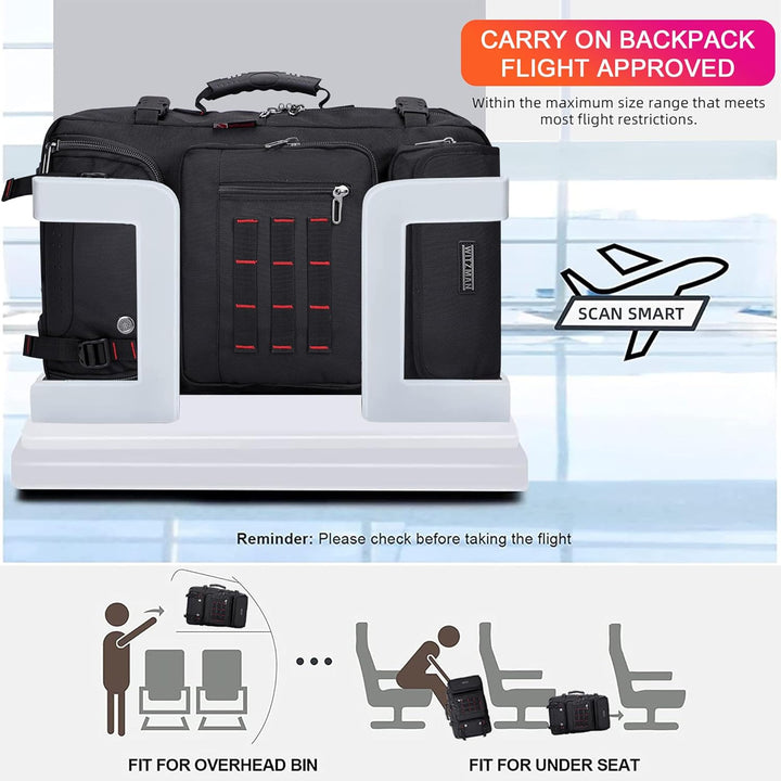 WITZMAN Reiserucksack Herren Gross Reisetasche Reiserucksack Handgepäck Flugzeug mit USB Ladeanschlu