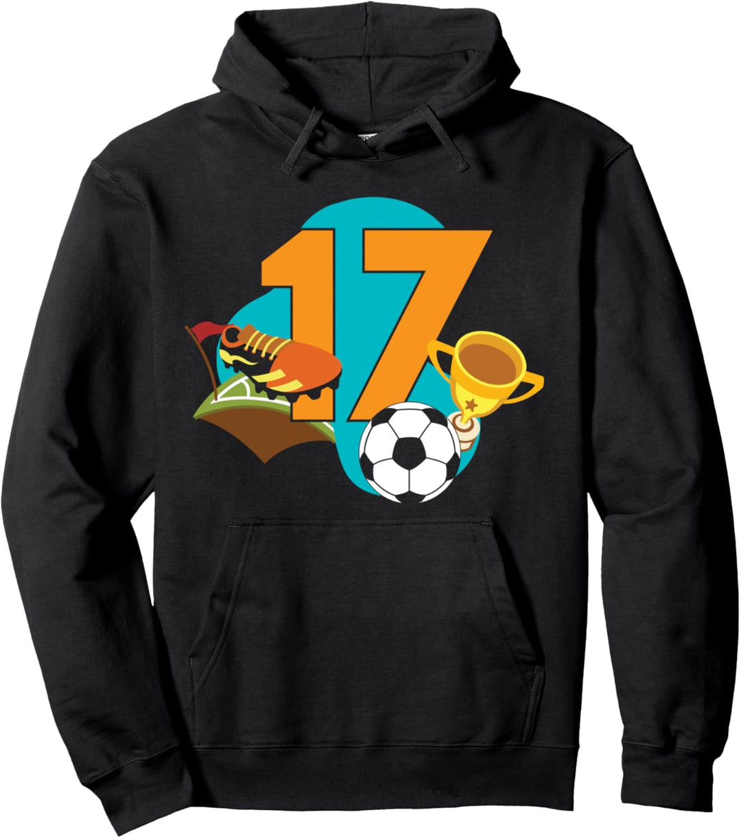17. Geburtstag 17 Jahre Kindergeburtstag Fussball Geschenk Pullover Hoodie