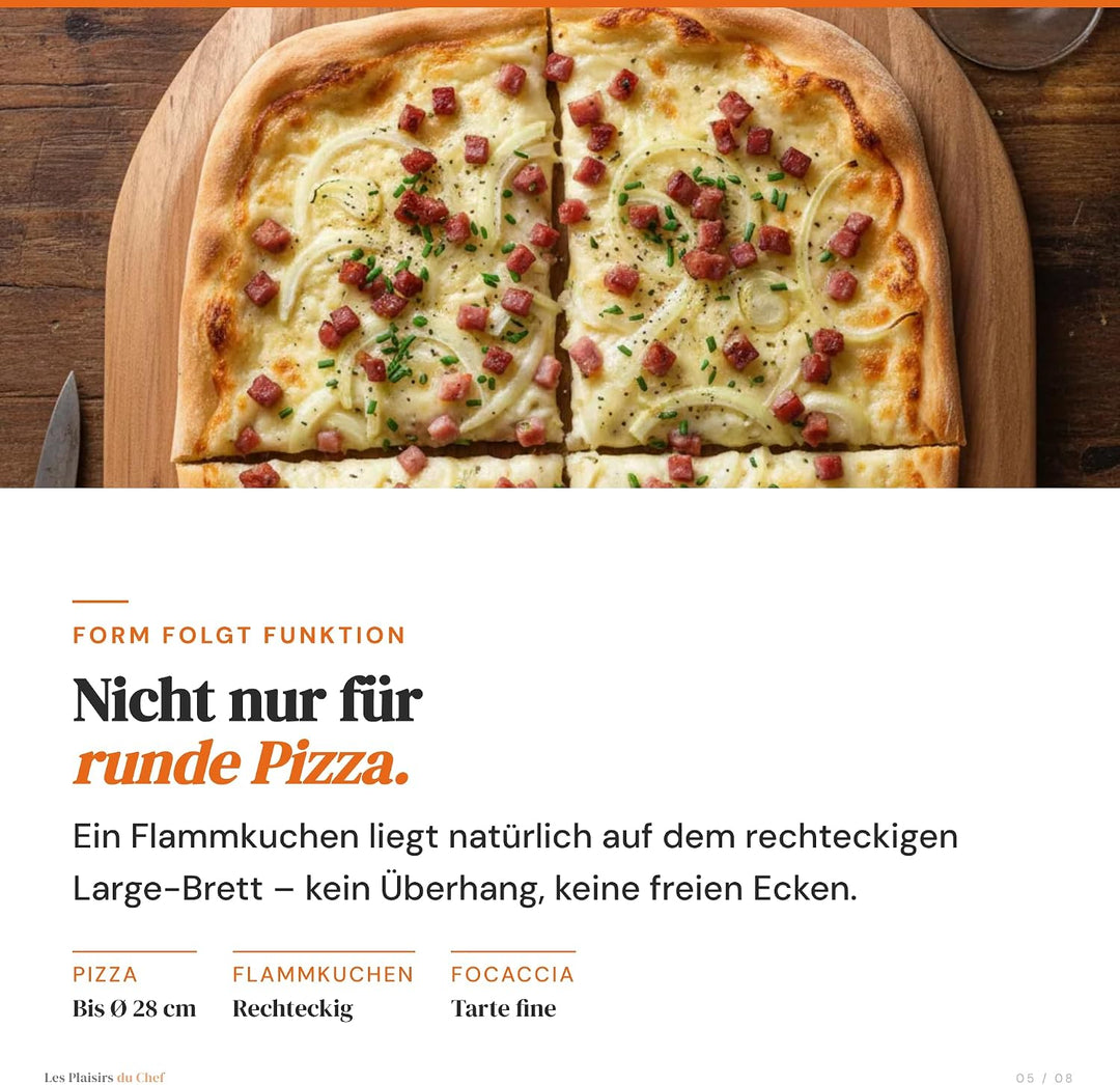Pizzaschieber Holz 30,5 × 41,8 cm – Akazienholz Pizzabrett &amp; Pizzaschaufel | Handgemachtes Servierbr