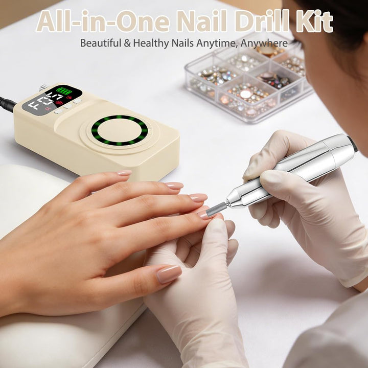 Vicloon Elektrische Nagelfräser Professionell, 40000 U/min Tragbare Nagelfeile Kabellose mit LCD-Dis