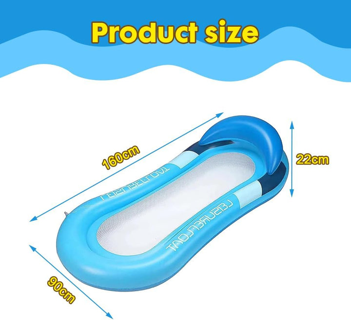 Aufblasbare Wasserhängematte, Luftmatratze Pool Hängematte mit Mesh Tragbare Aufblasbares Schwimmend
