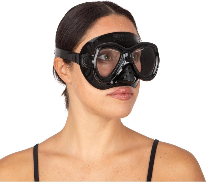 SEAC Jungen Elba Tauchmaske regular Schwarz, regular Schwarz