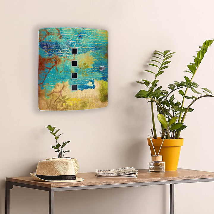 banjado® Design Schlüsselkasten aus Edelstahl mit Motiv Patina für 10 Schlüssel - Schlüsselschrank z