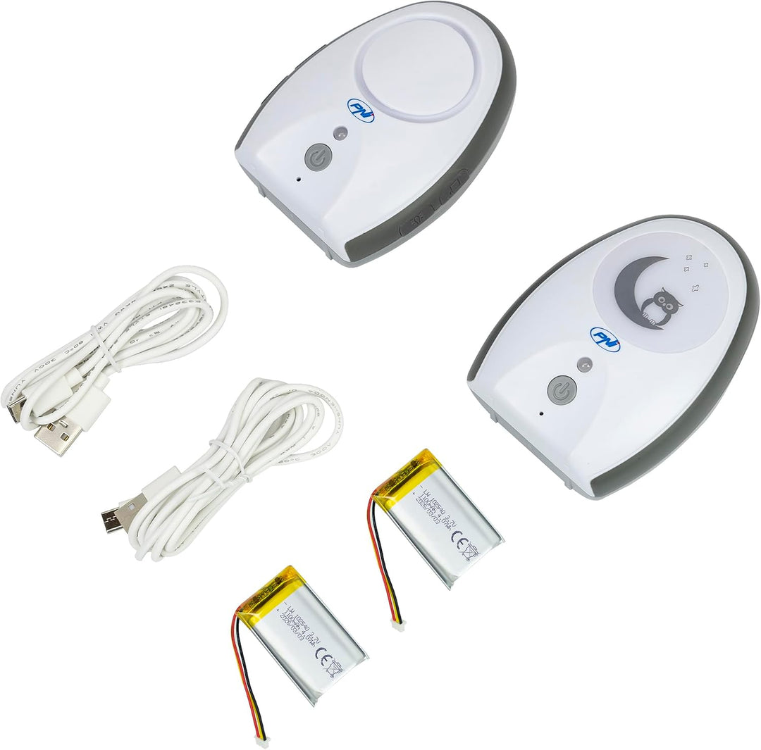 Audio Babyphone PNI B6500 kabellos, Gegensprechanlage, mit Nachtlampe, Vox- und Pager-Funktion, eins