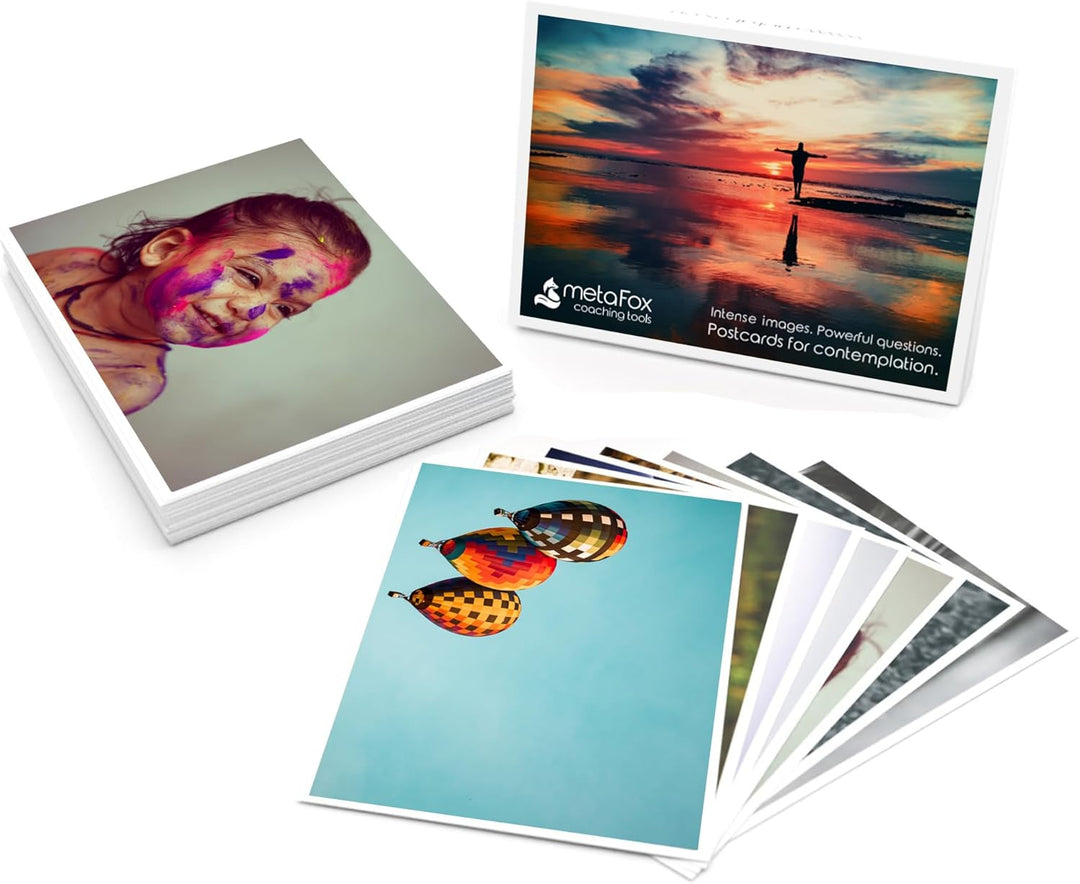 metaFox - 52 Coaching Picture Cards ORIGINAL - Conversation Starter Cards and Facilitation Tools for