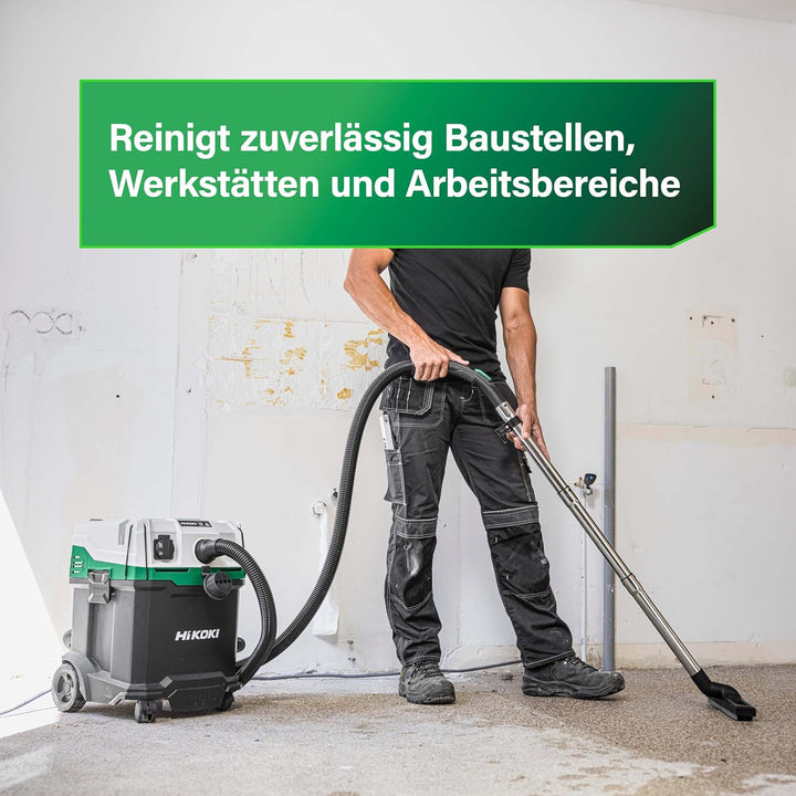 Hikoki Nass- und Trockensauger - 1200 W, 30 L, H-Klasse, Kompakt und Leicht, Manuelle Filterreinigun