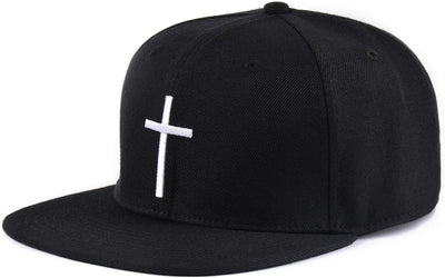 Bexxwell Snapback Cap schwarz mit Kreuz (optimale Passform, Kappe, Black, Cross, Unisex)