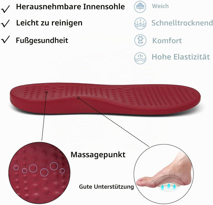 Unisex Clogs Pantoletten Sommer Hausschuhe Strand Sandalen Gartenschuhe mit Fussbett aus Weichem 36/