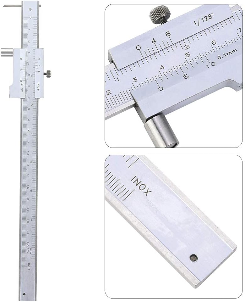 Fafeicy 0~200 mm Messschieber, Messschieber aus Edelstahl Parallel gekreuzter Messschieber Mikromete