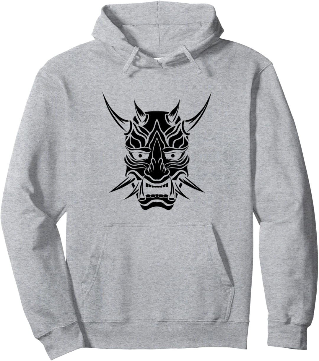 Oni Mask Yokai Demon Maske Pullover Hoodie
