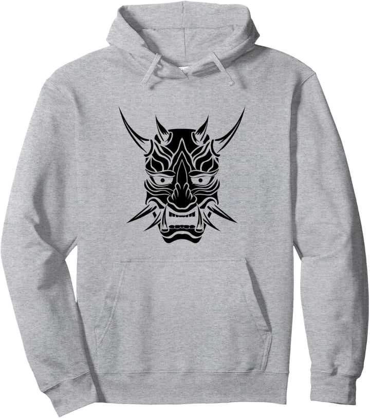 Oni Mask Yokai Demon Maske Pullover Hoodie