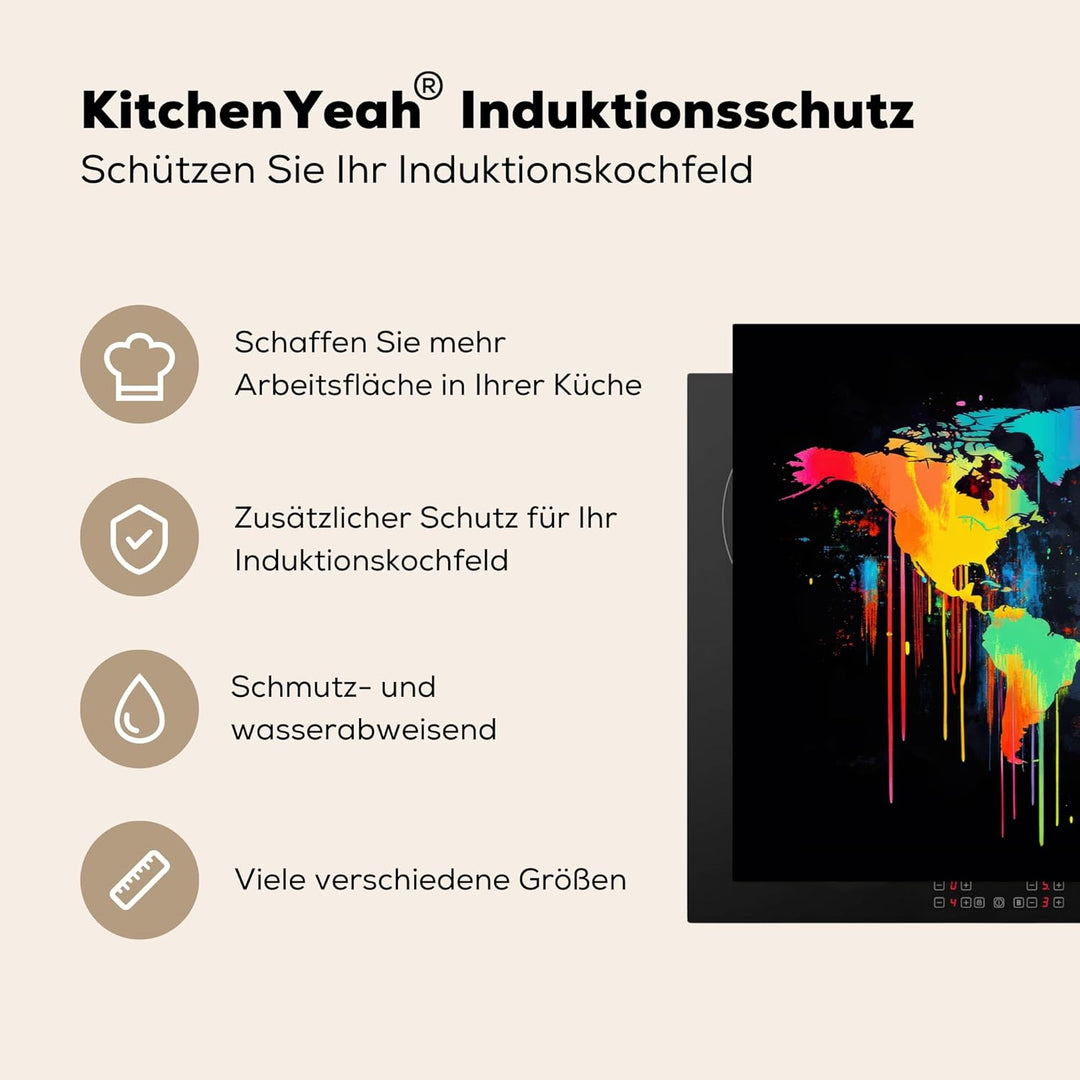 Herdabdeckplatte 80x52 cm Einteilig Induktionsmatte Küche Abdeckung Ceranfeld Herd Abdeckplatte Deko