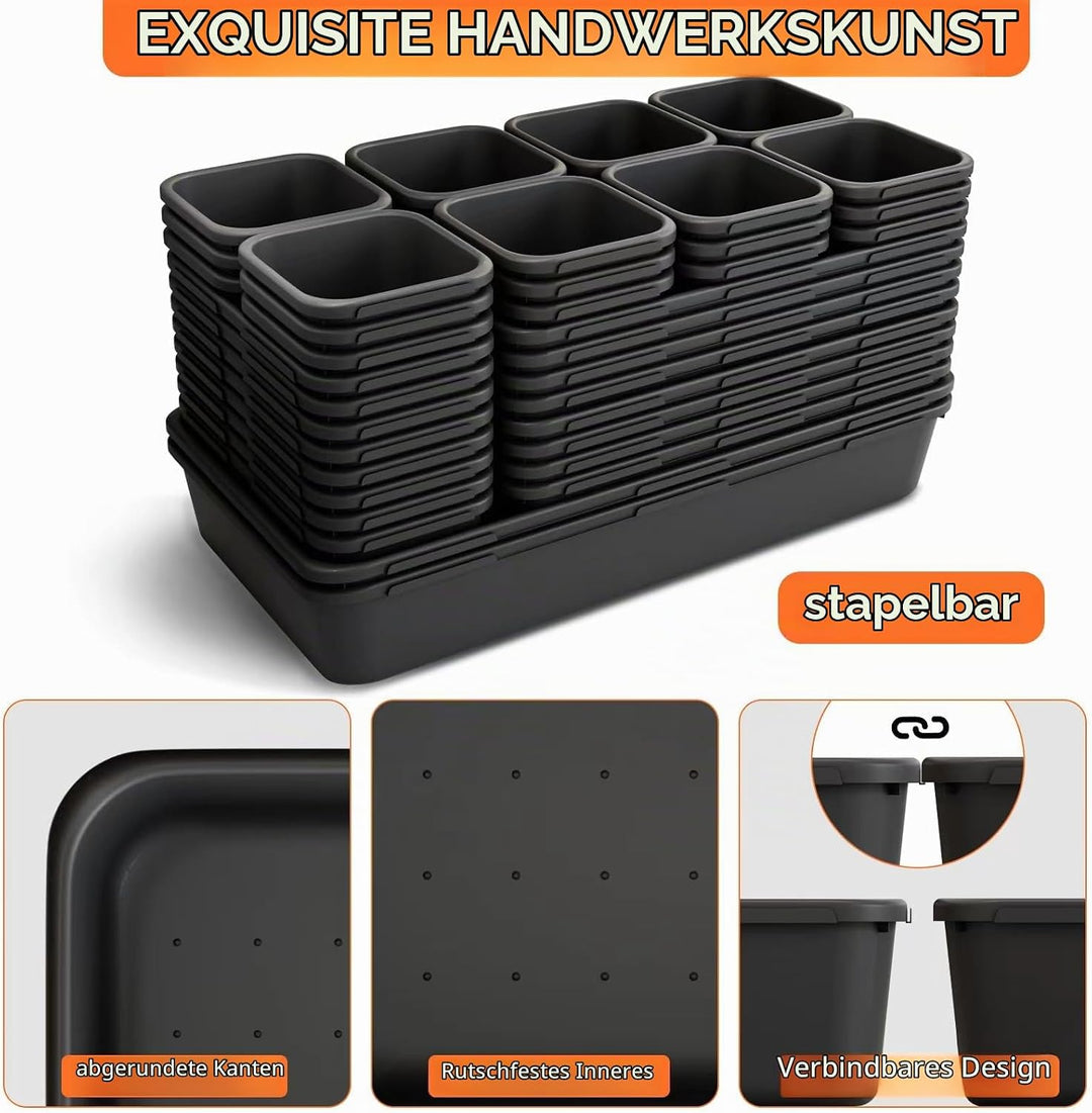 46 Stück Werkzeugkoffer Organizer, Gross 30 cm mit 5 Grössen, Werkzeugaufbewahrung Schubladen Ordnun
