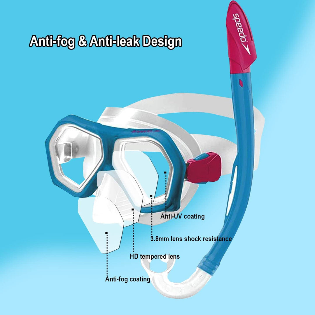 Speedo Jungen Leisure Junior Dual Lenses Combo Modern Einheitsgrösse aqua splash/ultra rosa, Einheit