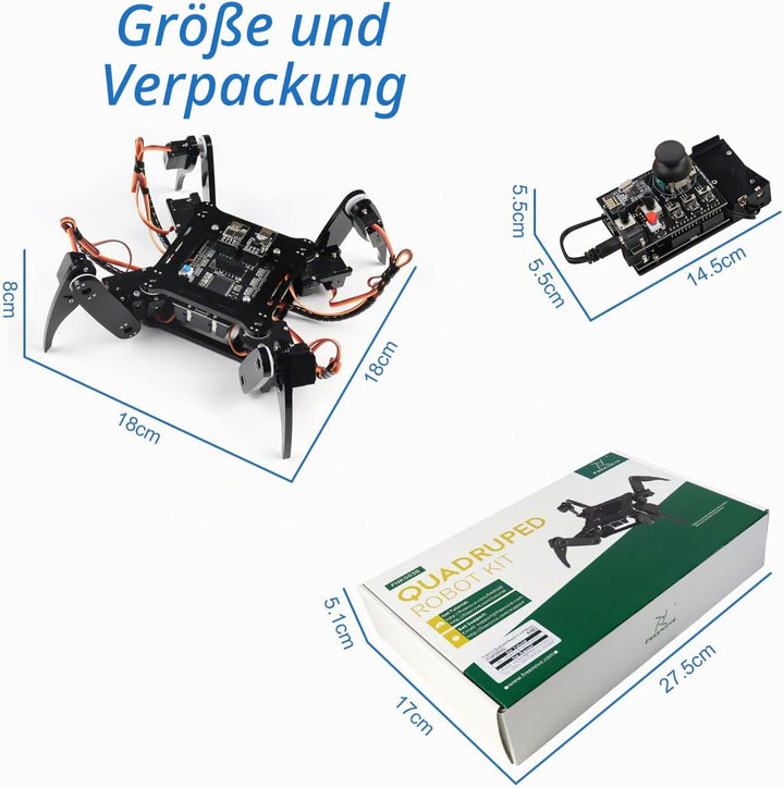 FREENOVE Quadruped Robot Kit with Remote (Compatible with Arduino IDE), App Remote Control, Walking