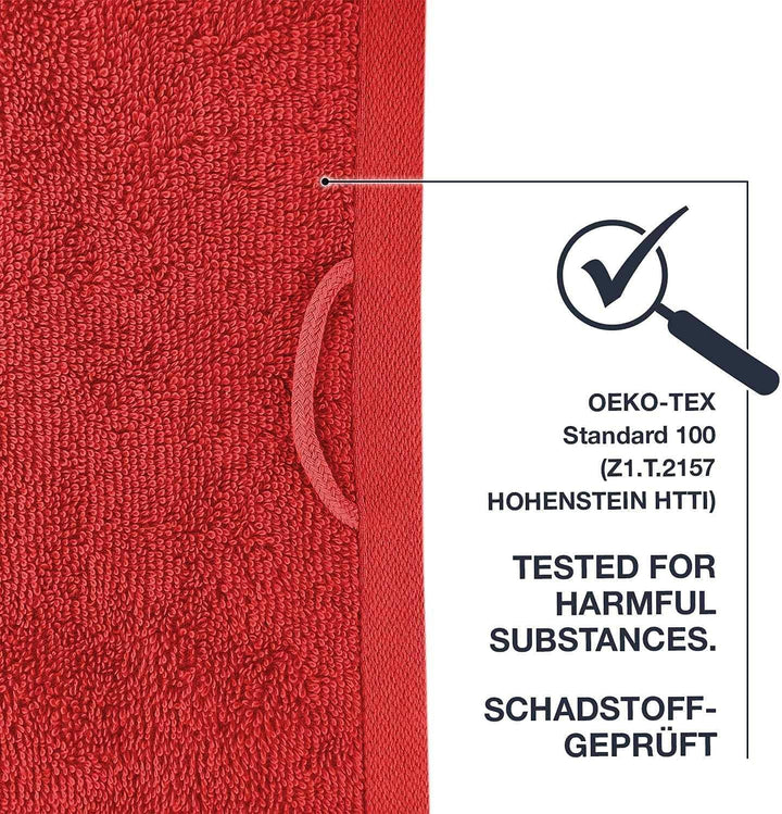 WohnDirect Duschtuch Set 2 teilig - 2 Badetücher (70x140) - Frottee 100% Baumwolle - Rot 2 Badetüche