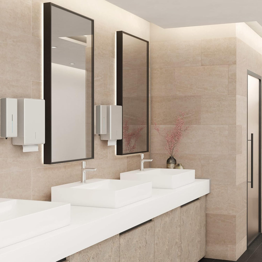 hansgrohe Selbstschluss-Waschtischmischer Talis E, Wasserhahn Bad mit Auslauf Höhe 110 mm, Badarmatu