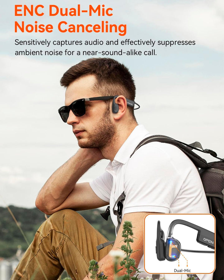 SANOTO Knochenschall Kopfhörer, Open Ear Kopfhörer Bluetooth 5.3, 8 Stunden Akkulaufzeit, Bone Condu