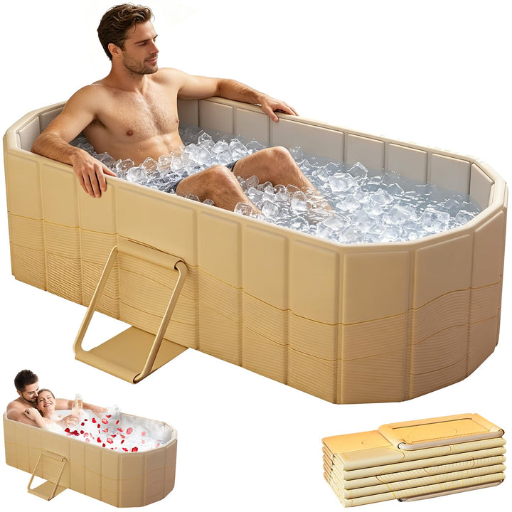 1,5 m Grosse Doppel Faltbare Badewanne - Erwachsene Mobile Badewanne Klappbare,Kostenlose Installati